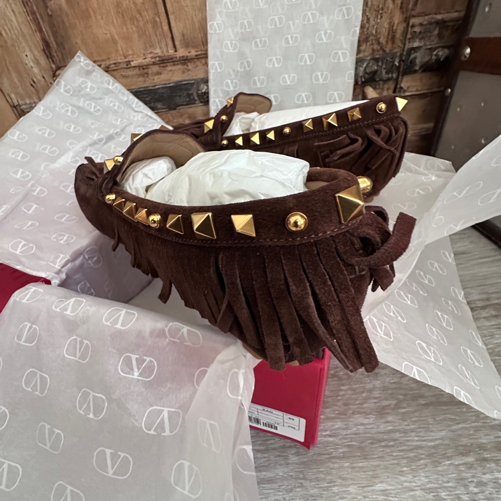 Valentino Women's Brown Suede Driver Loafers in EU Size 40 - Picture 11 of 15